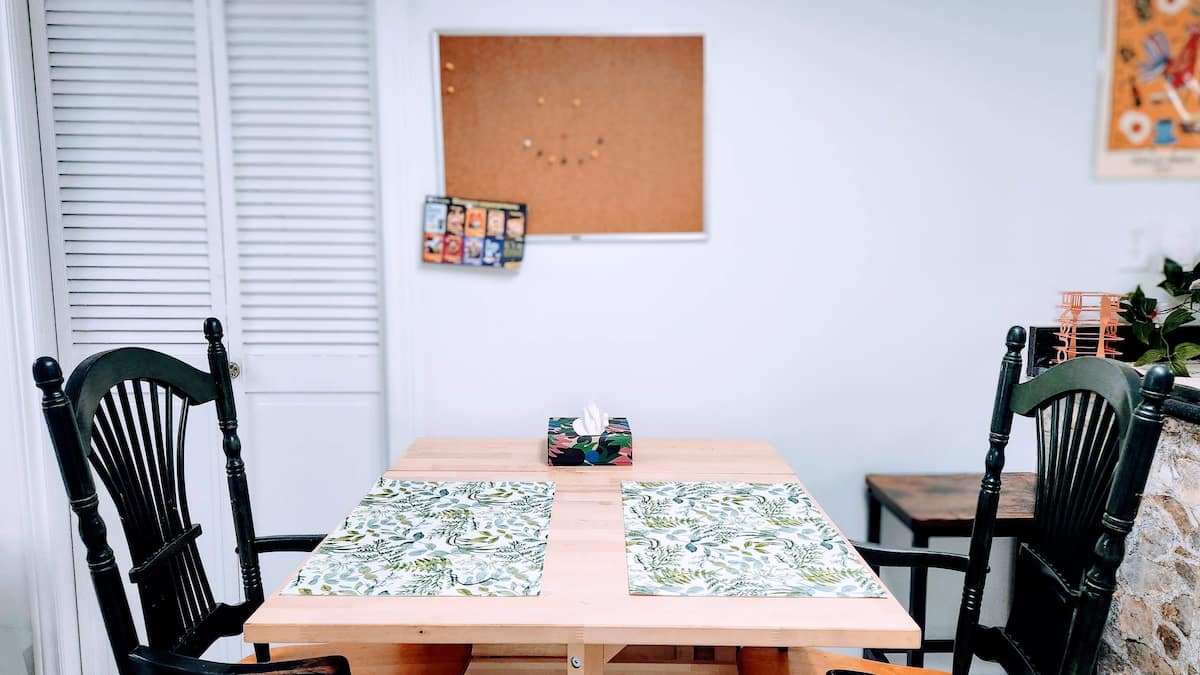 Dining and workspace area